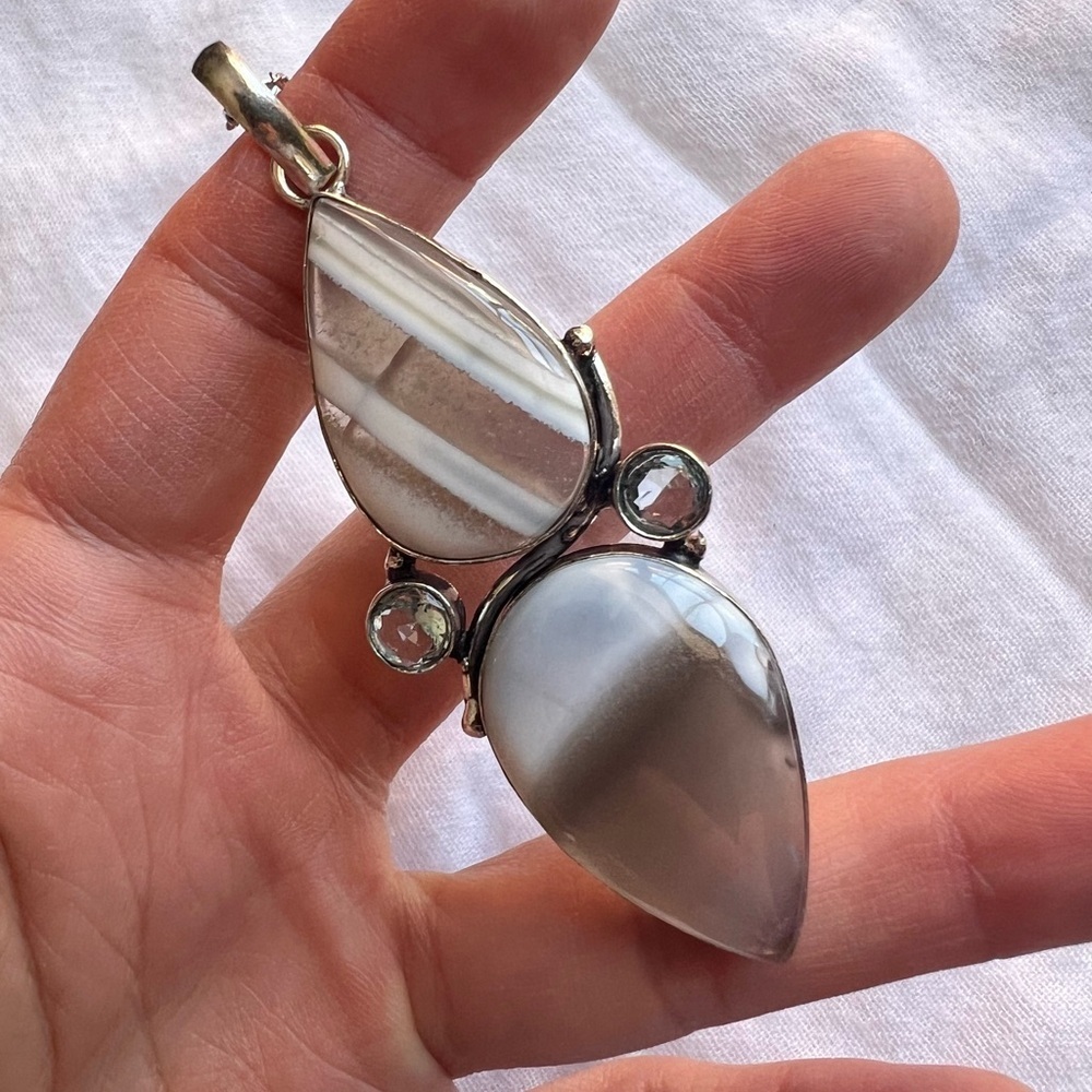 925 HIGH⚡️VIBE Double Owyhee Opal Necklace Pendant